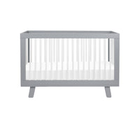 HUDSON 3-IN-1 CONVERTIBLE CRIB WITH TODDLER BED CONVERSION KIT - GREY/WHITE
