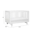 HUDSON 3-IN-1 CONVERTIBLE CRIB WITH TODDLER BED CONVERSION KIT - WHITE
