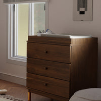 GELATO 3 DRAWER CHANGER DRESSER - NATURAL WALNUT AND GOLD FEET
