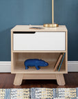 HUDSON NIGHTSTAND WITH USB PORT - WASHED NATURAL/WHITE