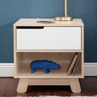 HUDSON NIGHTSTAND WITH USB PORT - WASHED NATURAL/WHITE