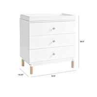 GELATO 3 DRAWER CHANGER DRESSER - WHITE
