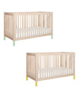 GELATO 4-IN-1 CONVERTIBLE CRIB WITH TODDLER BED CONVERSION KIT - WASHED NATURAL
