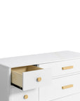 LOLLY 6 DRAWER ASSEMBLED DOUBLE DRESSER - WHITE/NATURAL
