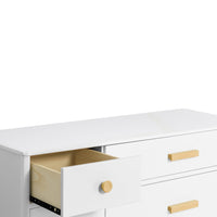 LOLLY 6 DRAWER ASSEMBLED DOUBLE DRESSER - WHITE/NATURAL