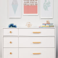 LOLLY 6 DRAWER ASSEMBLED DOUBLE DRESSER - BLACK/WASHED NATURALLOLLY 6 DRAWER ASSEMBLED DOUBLE DRESSER - WHITE/NATURAL