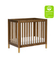 GELATO 4-IN-1 CONVERTIBLE MINI CRIB - NATURAL WALNUT AND GOLD FEET