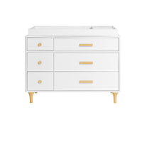 LOLLY 6 DRAWER ASSEMBLED DOUBLE DRESSER - WHITE/NATURAL