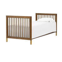 GELATO 4-IN-1 CONVERTIBLE MINI CRIB - NATURAL WALNUT AND GOLD FEET