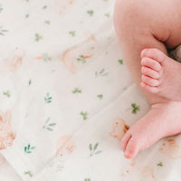 LUXE MUSLIN SWADDLE - BUNNY MEADOW