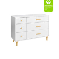 LOLLY 6 DRAWER ASSEMBLED DOUBLE DRESSER - WHITE/NATURAL