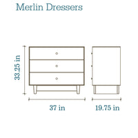 3 DRAWER DRESSER - RHEA - WHITE/BIRCH