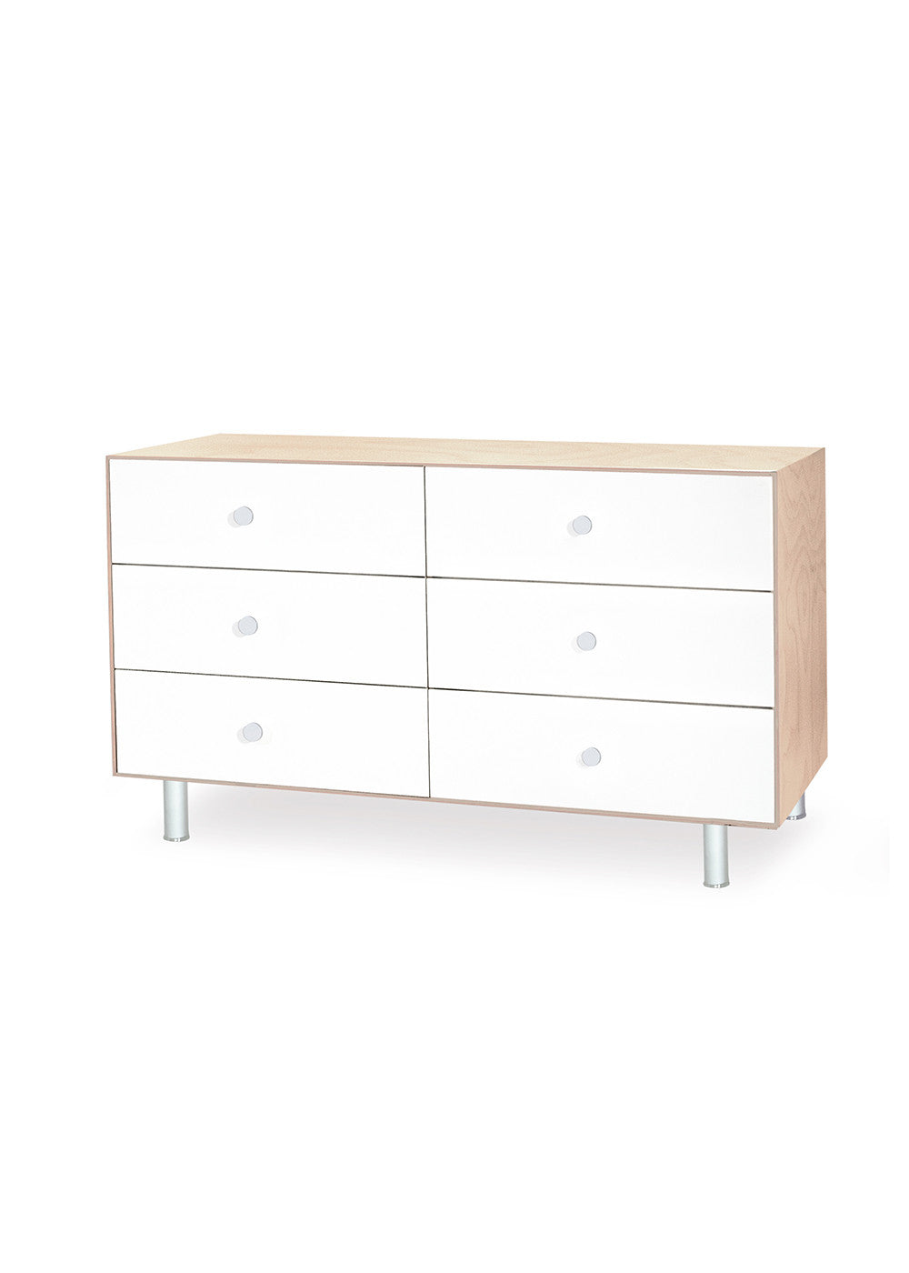 6 DRAWER DRESSER - CLASSIC - WHITE/BIRCH  eggy