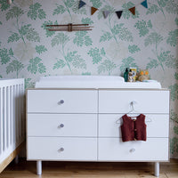 6 DRAWER DRESSER - CLASSIC - WHITE/BIRCH