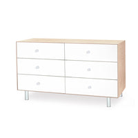 6 DRAWER DRESSER - CLASSIC - WHITE/BIRCH