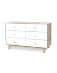 6 DRAWER DRESSER - SPARROW - WHITE/BIRCH