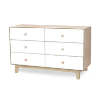 6 DRAWER DRESSER - SPARROW - WHITE/BIRCH