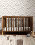 GELATO 4-IN-1 CONVERTIBLE CRIB WITH TODDLER BED CONVERSION KIT - NATURAL WALNUT AND GOLD FEET