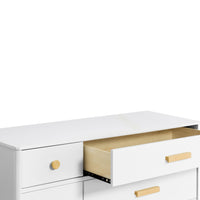 LOLLY 6 DRAWER ASSEMBLED DOUBLE DRESSER - WHITE/NATURAL