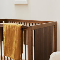 PEGGY 3 IN 1 CONVERTIBLE CRIB WITH TODDLER BED CONVERTIBLE KIT - NATURAL WALNUT