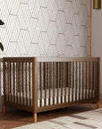 GELATO 4-IN-1 CONVERTIBLE CRIB WITH TODDLER BED CONVERSION KIT - NATURAL WALNUT AND GOLD FEET