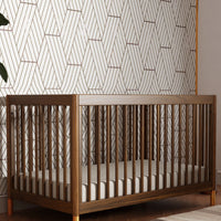 GELATO 4-IN-1 CONVERTIBLE CRIB WITH TODDLER BED CONVERSION KIT - NATURAL WALNUT AND GOLD FEET
