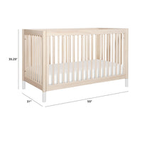 GELATO 4-IN-1 CONVERTIBLE CRIB WITH TODDLER BED CONVERSION KIT - WASHED NATURAL