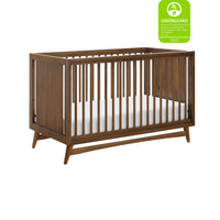 PEGGY 3 IN 1 CONVERTIBLE CRIB WITH TODDLER BED CONVERTIBLE KIT - NATURAL WALNUT