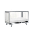 HUDSON 3-IN-1 CONVERTIBLE CRIB WITH TODDLER BED CONVERSION KIT - GREY/WHITE