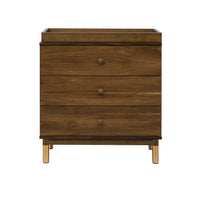 GELATO 3 DRAWER CHANGER DRESSER - NATURAL WALNUT AND GOLD FEET