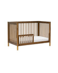 GELATO 4-IN-1 CONVERTIBLE CRIB WITH TODDLER BED CONVERSION KIT - NATURAL WALNUT AND GOLD FEET