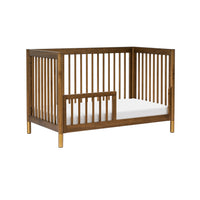 GELATO 4-IN-1 CONVERTIBLE CRIB WITH TODDLER BED CONVERSION KIT - NATURAL WALNUT AND GOLD FEET
