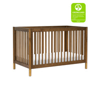 GELATO 4-IN-1 CONVERTIBLE CRIB WITH TODDLER BED CONVERSION KIT - NATURAL WALNUT AND GOLD FEET