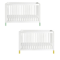 GELATO 4-IN-1 CONVERTIBLE CRIB WITH TODDLER BED CONVERSION KIT - WHITE