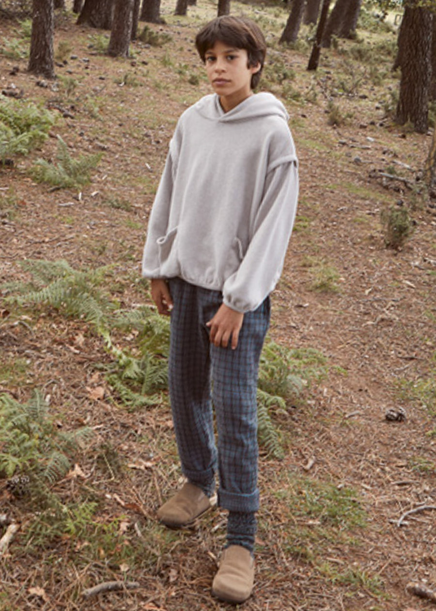 CHECKED GAUZE TROUSERS
