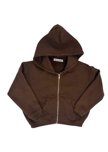 ZIP HOODIE - BROWN