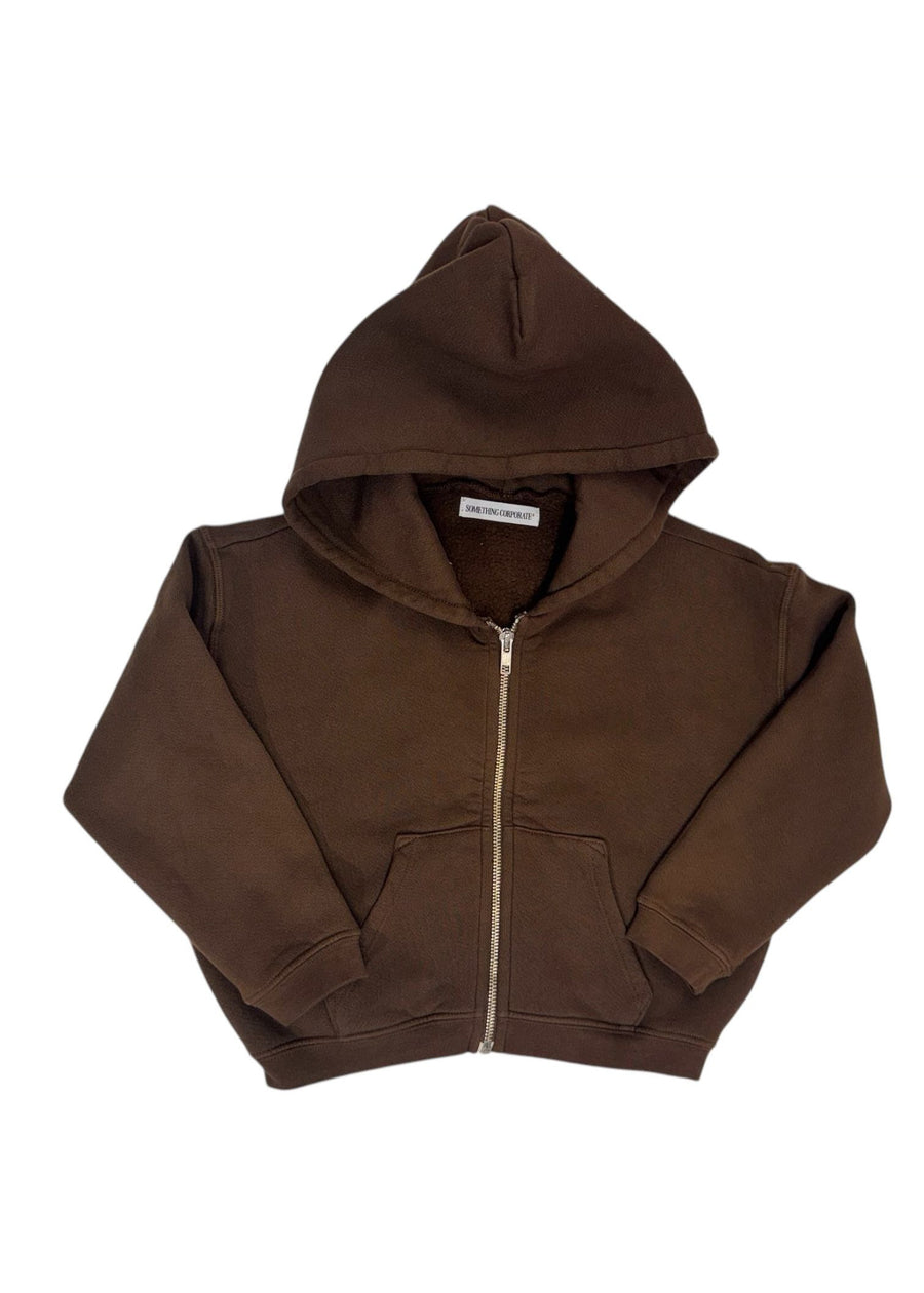 ZIP HOODIE - BROWN