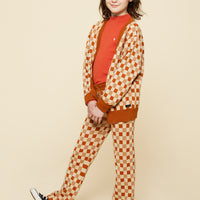 AMBER CHECK BELL BOTTOM KNIT PANT