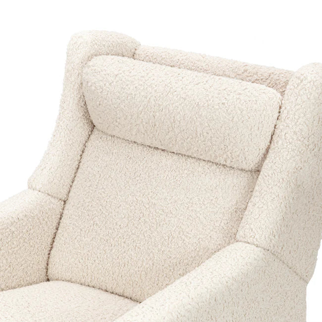 KIWI DELUXE POWER RECLINER AND SWIVEL GLIDER with Heat and Massage - ALMOND TEDDY LOOP