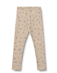 Beige pants with floral pattern on a white background