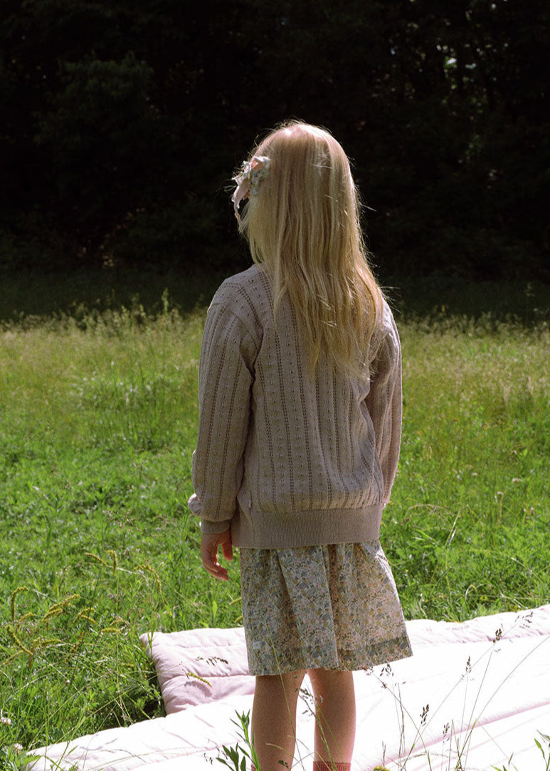 FLUTTER EYELET CARDIGAN