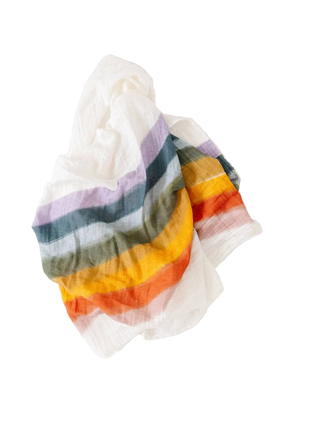 Colorful striped towel on a white background