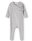 Gray baby onesie on a white background