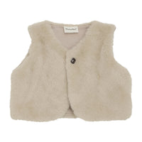 FAUX FUR VEST - PINK NUDE