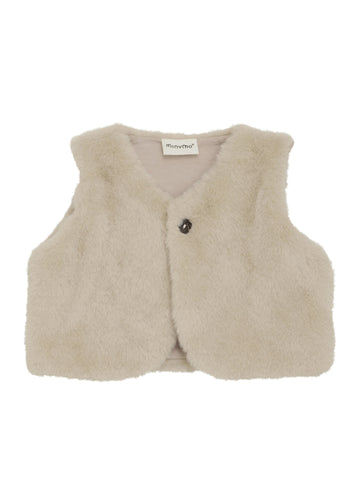 FAUX FUR VEST - PINK NUDE