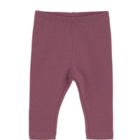 Purple baby leggings on a white background