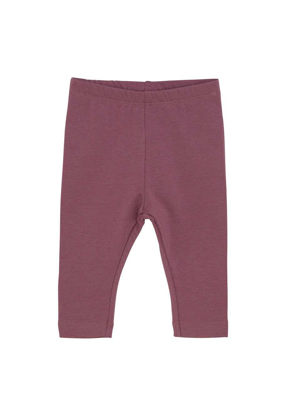 Purple baby leggings on a white background