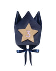 Navy blue crown with a gold star and number '3' on a white background