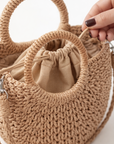 MINI STRAW BAG - BLUSH DOTS
