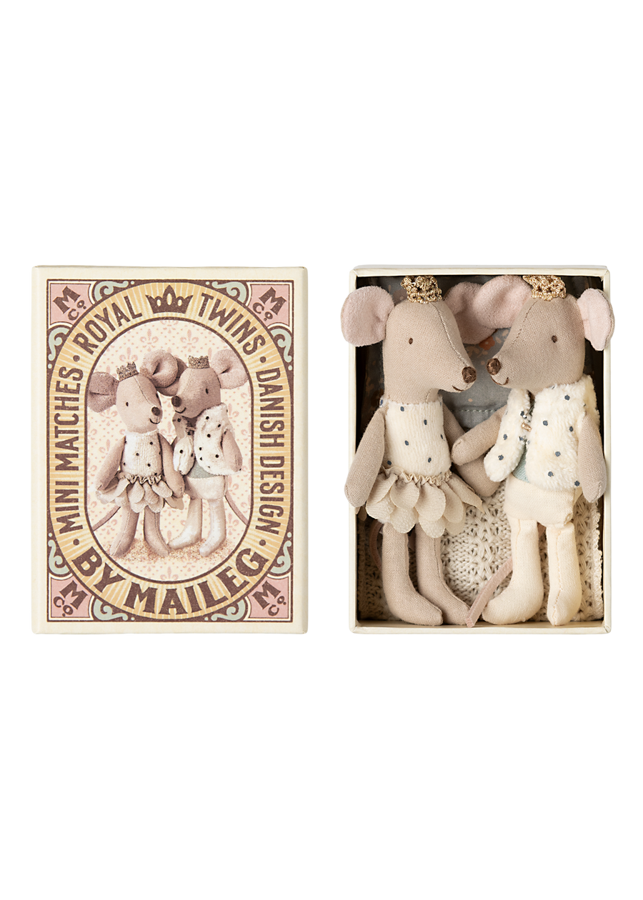 ROYAL TWIN MICE, LITTLE SISTER & BROTHER IN MATCHBOX